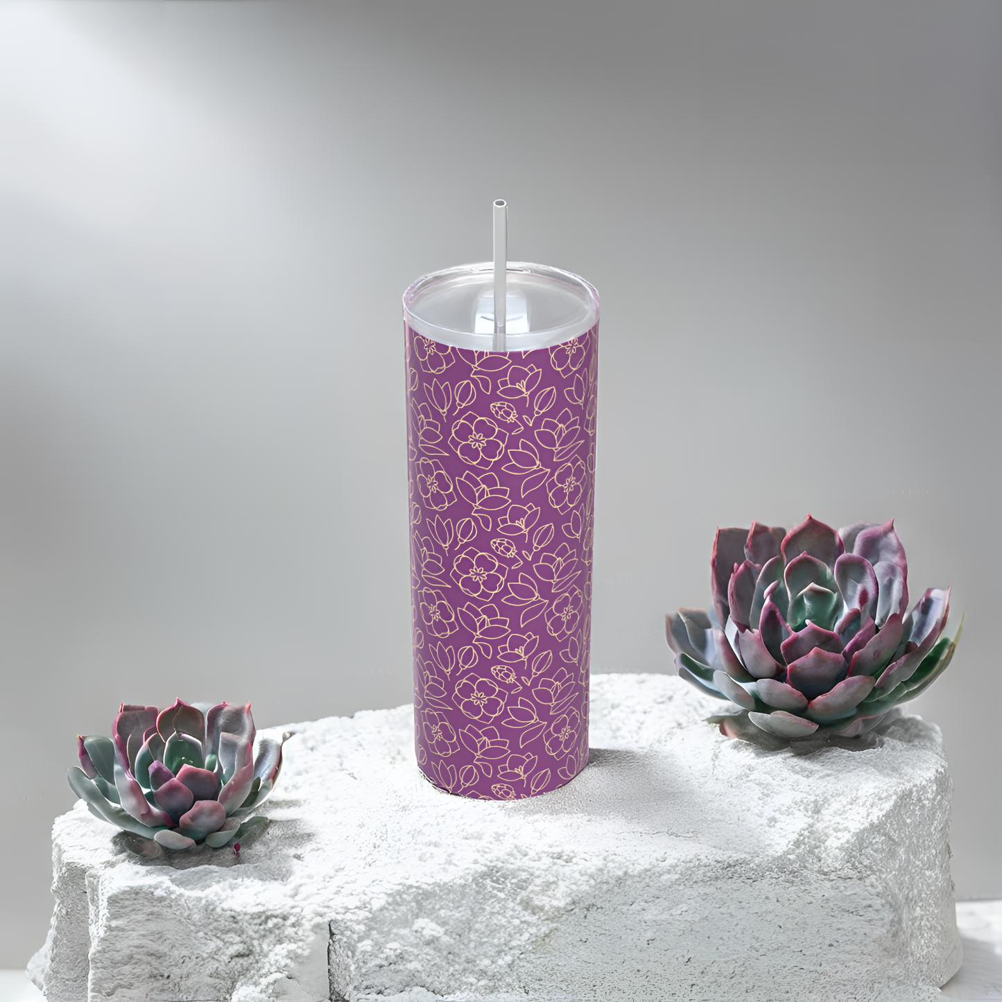 Plum & Petal Tumbler — Bloom & Dusk Collection