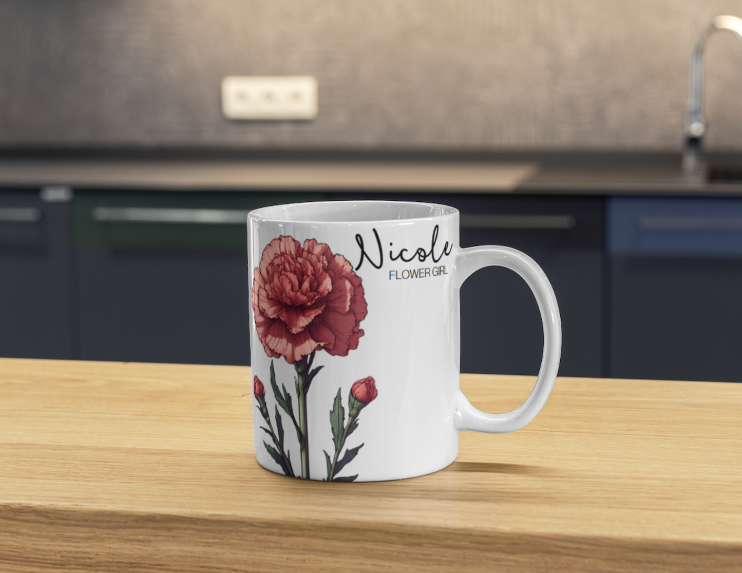 Personalized Birth Flower Mugs