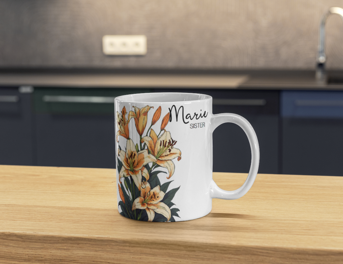 Personalized Birth Flower Mugs