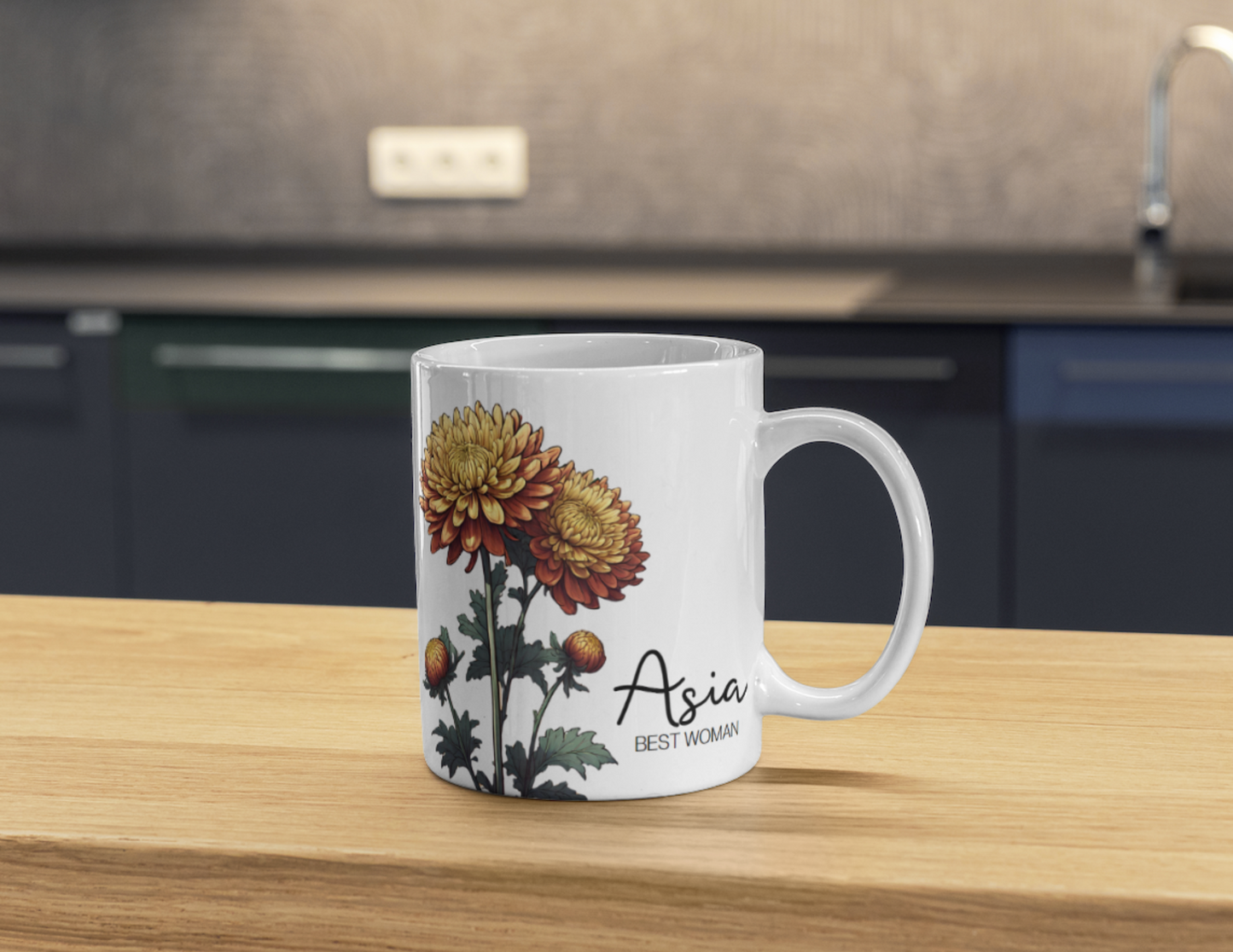 Personalized Birth Flower Mugs