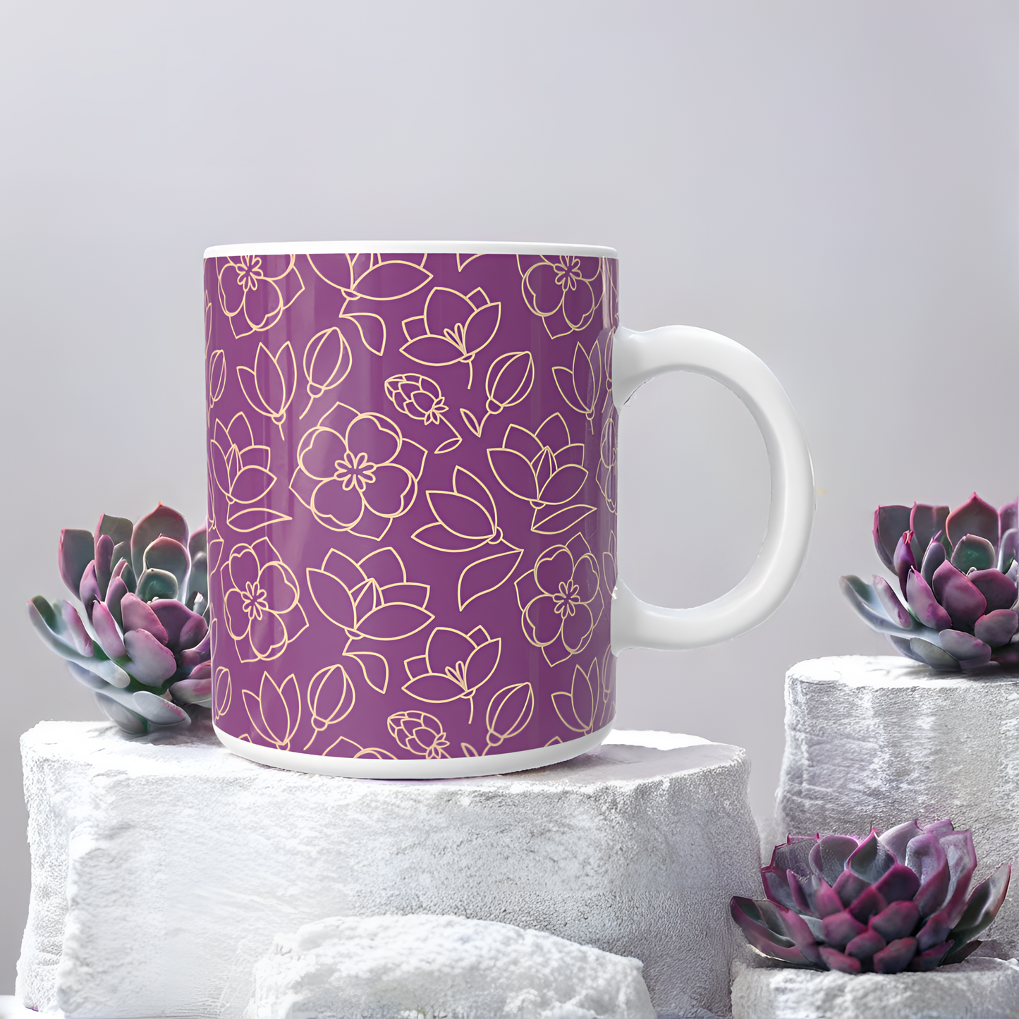 Plum & Petal Mug— Bloom & Dusk Collection